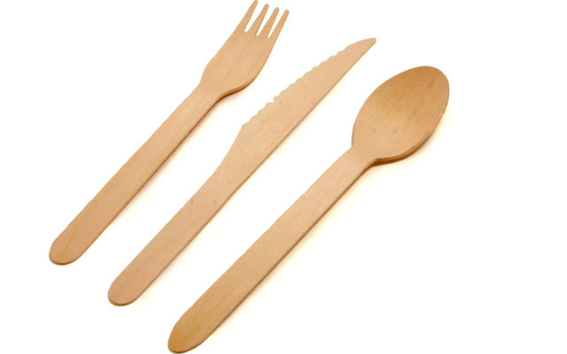 wooden fork knife and spoon