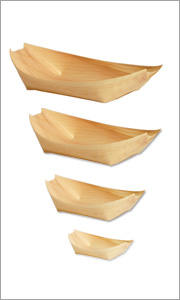 wooden boat serveware
